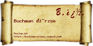 Buchman Örzse névjegykártya